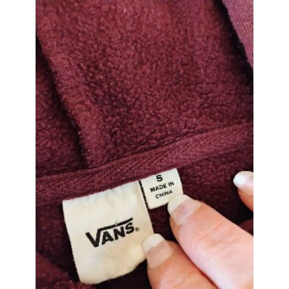 VANS Maroon Pink Logo‎ Hoodie Size S - Picture 7 of 8